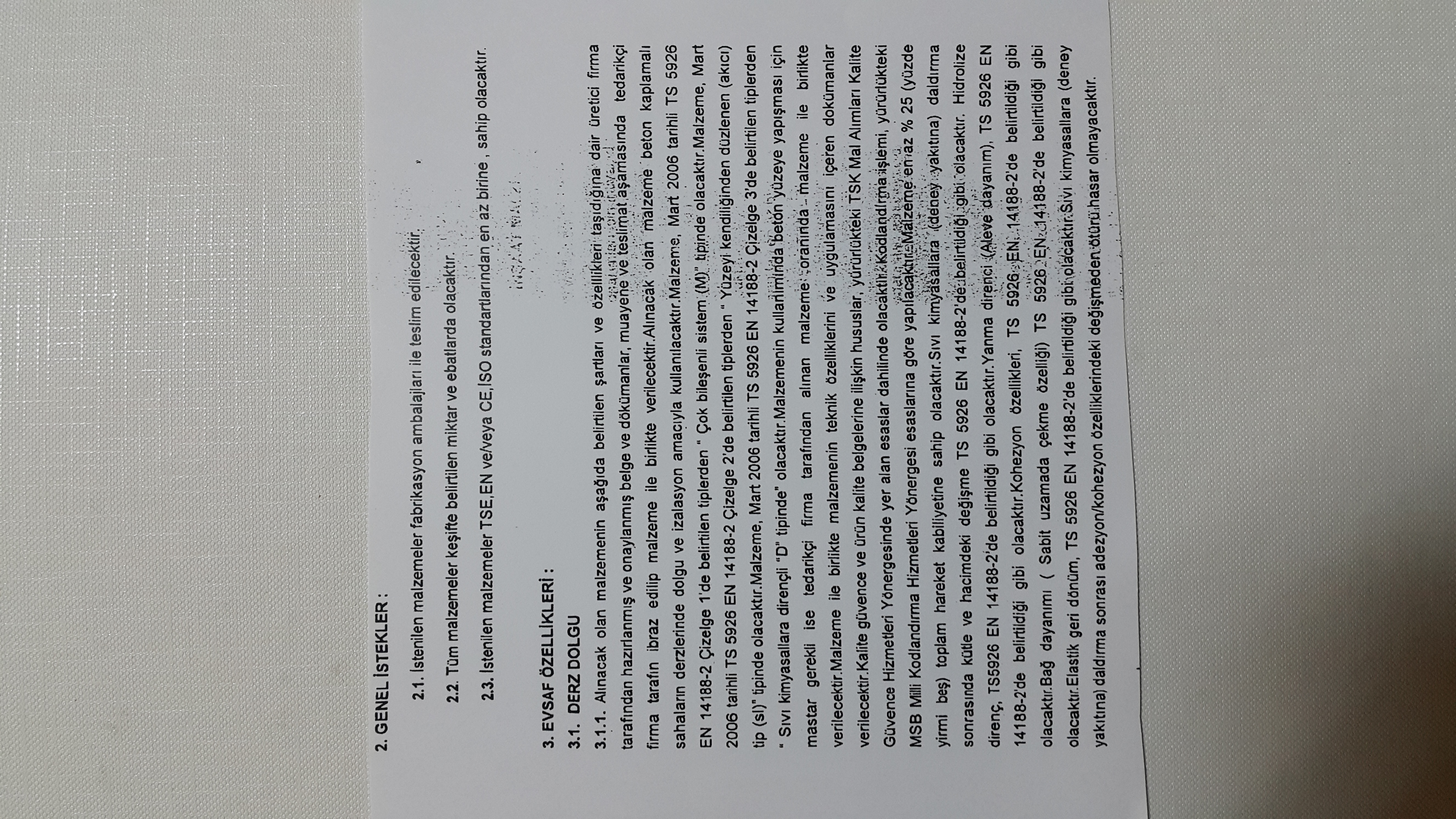 SOĞUK DERZ DOLGU, DERZ DOLGU, JET YAKITLARINA DAYANIKLI DERZ DOLGU, SOĞUK UYGULAMALI DERZ DOLGU 